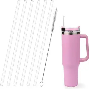 for Stanley 40 oz Quencher Tumbler Cleaning Brush Compatible Replacement Straws Reusable Straws Plastic Straws