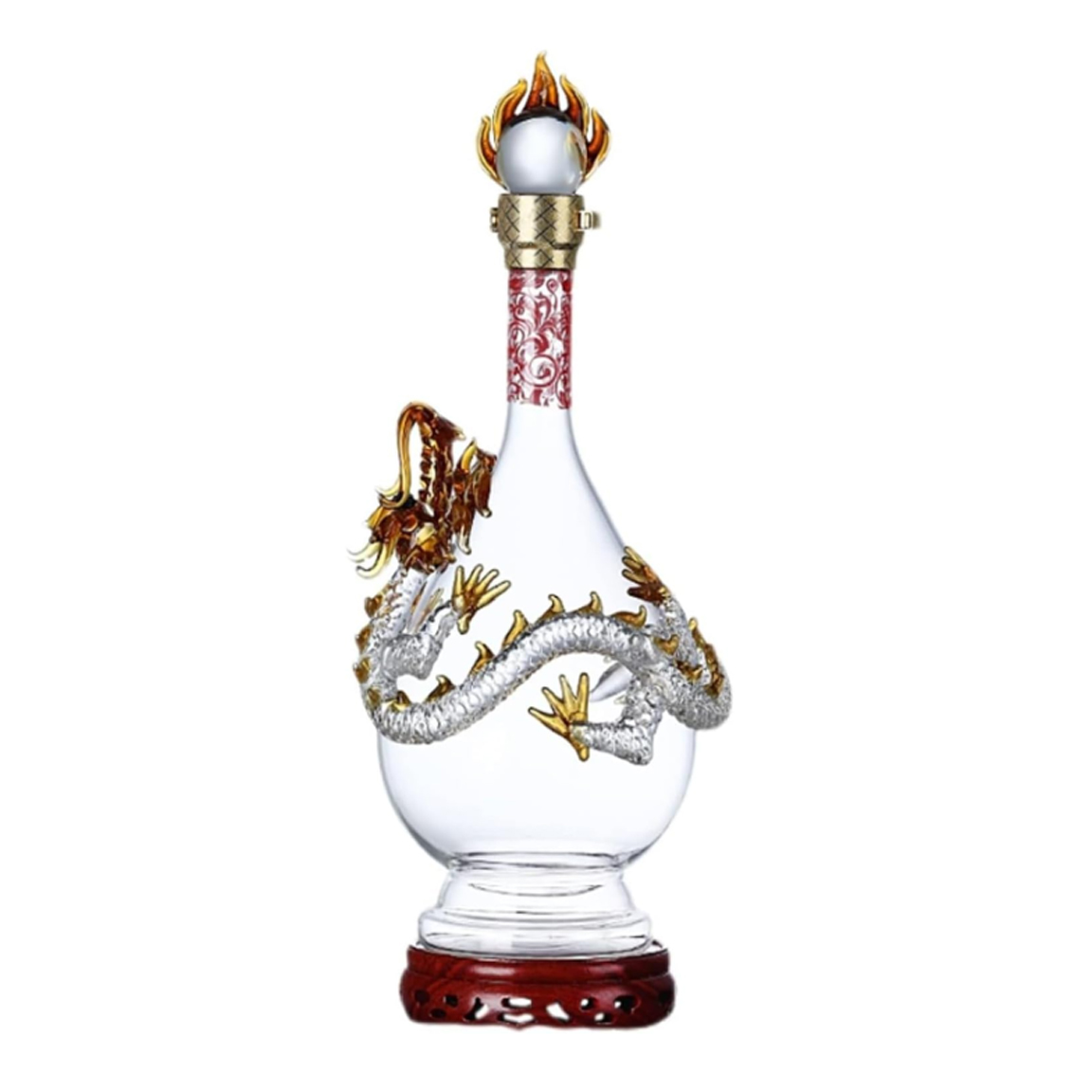 glass bottles whiskey with dispenser