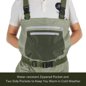 Hommes 3 couches et 5 couches à la mode imperméable pêche Pvc poitrine stockingfoot Waders Nylon respirant pêche à la mouche poitrine Wader - Product Image 4