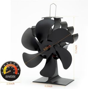 Ventilador <span class=keywords><strong>de</strong></span> Chimenea Ecológico <span class=keywords><strong>de</strong></span> 6 Aspas <span class=keywords><strong>de</strong></span> Acero Moderno, Accionado por Calor, Sin Electricidad, <span class=keywords><strong>con</strong></span> Termómetro Magnético para Estufas <span class=keywords><strong>de</strong></span> <span class=keywords><strong>Leña</strong></span>/Gas - Product Image 2