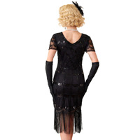 Costume vintage pour femmes avec paillettes, robe de flapper des années 1920, tenue de danse à franges, style Gatsby, vêtements de scène multicolores