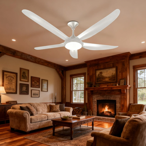 Ventilateur de plafond électrique LED de luxe de 56 pouces avec moteur DC, télécommande, 5 pales en plastique, 43W, silencieux et économe en énergie, version espagnole - Product Image 3