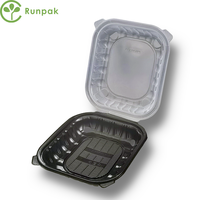 9*10 pouces 1 compartiment écologique jetable noir et clair boîte à lunch environnement récipient alimentaire à emporter 150 pièces/carton