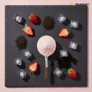 Poudre de thé au lait à la fraise, sac de 1 kg, Halal, HACCP, pour les boutiques de thé au lait et de bubble tea, OEM ODM - Product Image 5