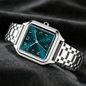 High-end Business Men's Quartz Watch Stainless Steel Alloy <b>Square</b> Watch Fashion Casual Waterproof Men's Watch - Product Image 1