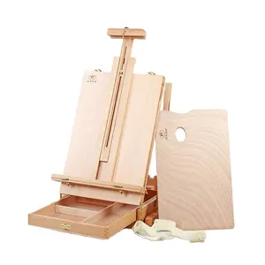 Art Easels French Easel Box Beech Wooden Tripod Art Easel Portable Sketch Drawing Box Artist Painting Foldable HX-3
