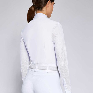 Chemise d'équitation pour femmes, manches longues, respirante, extensible, séchage rapide, protection solaire UV, compétition ou entraînement formel - Product Image 3