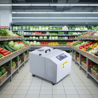 Humidificateur ultrasonique électrique à grande production de brume, usage domestique, commercial et extérieur, capacité 3-5L, contrôle par hygromètre, métal, garantie 1 an