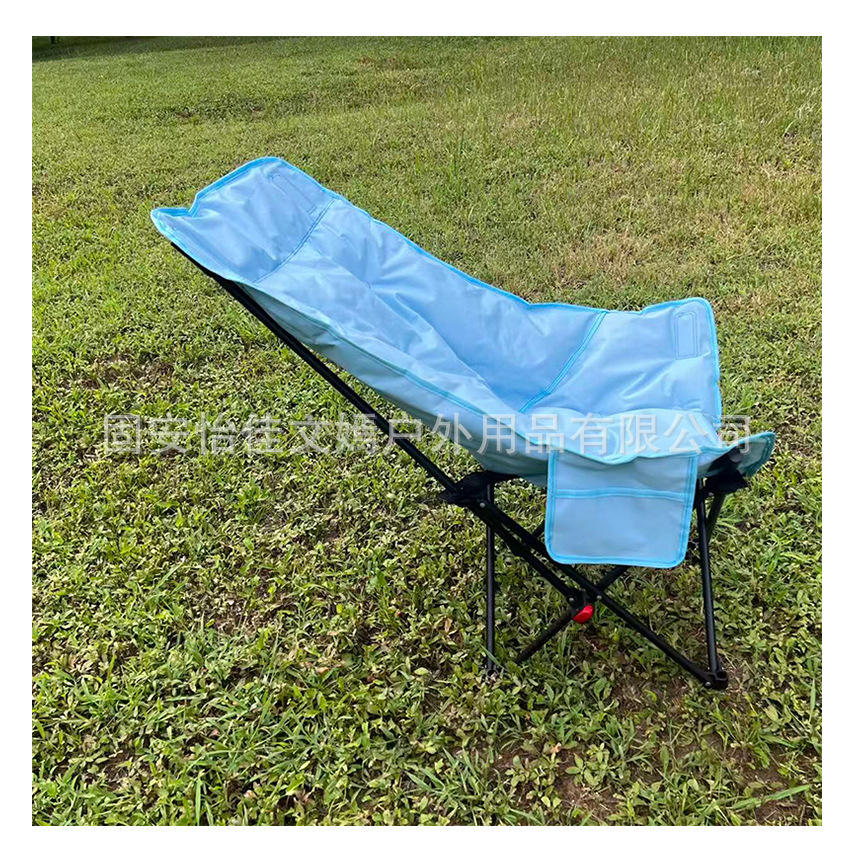 พนักพิงสูงบุนวมสามระดับสีฟ้า