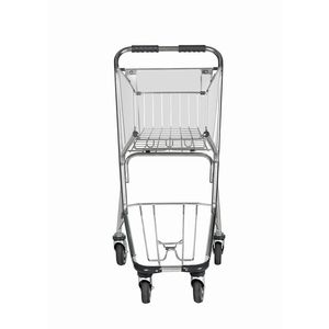 Carrito Rodante Compacto con Dos Niveles de Almacenamiento, Frente Transparente y Ruedas, Ideal para Aeropuertos y Supermercados - Product Image 2