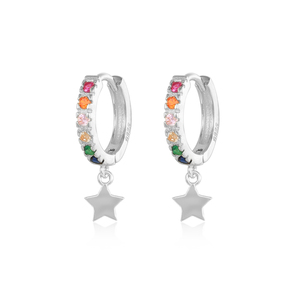 Boucles d'oreilles pendantes ROXI Fashion en argent sterling 925 avec étoile en diamant coloré pour femmes - Product Image 2