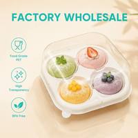 Boîtes d'emballage alimentaire jetables en PET transparent de qualité alimentaire, carrées, multi-compartiments, personnalisables avec impression, épaisseur 2 mm, DT-404, pour pain