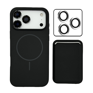 Ensemble cadeau d'accessoires pour téléphone portable : boîte en silicone pour iPhone, portefeuille avec film protecteur d'objectif, <span class=keywords><strong>porte</strong></span>-cartes, multicolores, vente en gros - Product Image 3