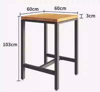 Tables et chaises de bar de restaurant à cadre en bois personnalisable Nouveau style pour les repas Fast Food Hot Pot-pour la cantine
