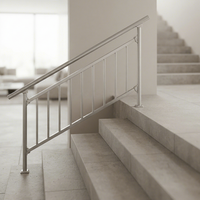Rampe d'escalier en alliage d'aluminium thermolaqué noir pour usage intérieur/extérieur dans les appartements, les balcons, les villas, les hôtels, les salles de bain