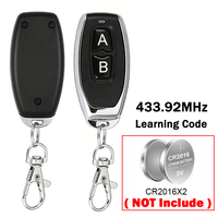 Télécommande sans fil RF 433,92 MHz à 2 boutons, code d'apprentissage 1527, boîtier ABS et métal. Émetteur 433,92 MHz.