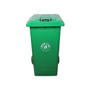 Outdoor <b>Square</b> Waste <b>Bin</b> 240L Green Metal Bucket Wheeled Durable For Outdoor Use - Product Image 4