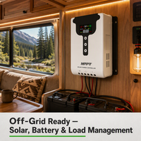 1000W Hybrid-Solarladeregler 48V Systemsteuerung 120A MPPT Eingang 30-120A Kompatibel mit 48V Blei-Säure/Lithium/LiFePO4 Batterien