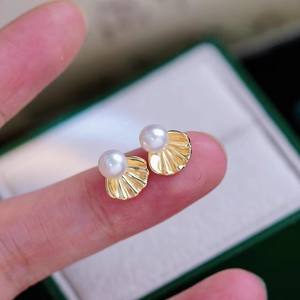 Accesorios de Plata S925 para DIY con Perlas, Cuentas de 5-7mm, Pendientes con Base Vacía, Modelo 22324, Joyería de Moda - Product Image 3