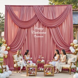 Gogoparti Tenda Scenografica con Paillettes Oro Rosa 10x10FT 5x10FT, 2 Pannelli Senza Pieghe, Glitter per Fotografia, Compleanni, Matrimoni - Product Image 2