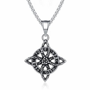 Collana con Ciondolo Nodo Celtico in Acciaio Inossidabile Vintage per Uomo e Donna, Collana con Runa Trinitaria, Collana Vichinga, Gioiello Amuleto - Product Image 5