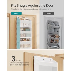Over The Door Organizer 5 Tier Hanging Storage <b>Shelf</b> Foldable Transparent Closet Storage Rack For Behind Door Use - Product Image 5