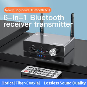 HG Hot Sale 6 in 1 DAC Bluetooth 5.3 Receiver Transmitter Optical Coaxial AUX RCA USB TF Wireless <strong>Audio</strong> <strong>Adapter</strong>