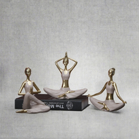 Artesanía de resina abstracta moderna para decoración interior de gimnasio Yoga Pose señora adorno de escritorio mujer figura arte escultura modelo