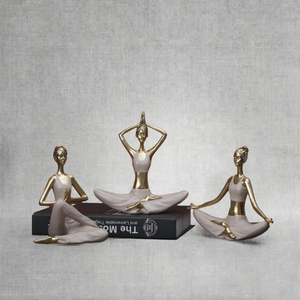 Hiện Đại Tóm Tắt Nhựa Thủ Công Mỹ Nghệ Cho Phòng Tập Thể Dục Trang Trí Nội Thất Yoga Đặt ra Phụ Nữ Máy Tính Để Bàn Trang Trí Người Phụ Nữ Hình Nghệ Thuật Điêu Khắc Mô Hình - Product Image 2
