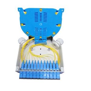 दीन रेल माउंटेड फाइबर ऑप्टिक टर्मिनल बॉक्स 12 एससी/upc सिम्प्लेक्स एडाप्टर और स्प्लिस ट्रे - Product Image 3