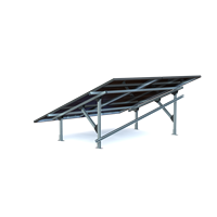 Support solaire économique pour montage au sol, fabriqué en acier C standard avec couche de revêtement antirouille en zinc, aluminium et magnésium.