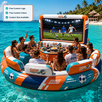 Canapé gonflable de cinéma aquatique pour le football avec dossier de bar gonflable et support pour grand écran, idéal pour les soirées en bord de piscine, les locations et l'utilisation commerciale