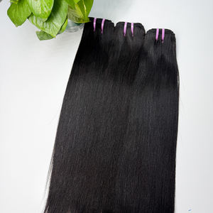 Extensiones de Cabello Humano Natural Liso de Camboya de Alta Calidad, Color Negro Natural, para Negocios de Salón de Belleza - Product Image 1