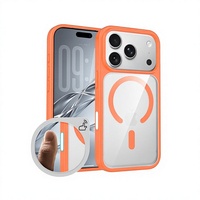 Coque de téléphone en gel de silicone magnétique effet peau, transparente et givrée, avec bouton de protection de l'appareil photo, pour 18 Pro Max/R/17