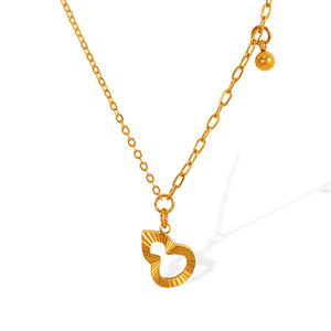 Collar Chapado en Oro con Forma de Corazón, Diseño Geométrico, Joyería de Moda para Fiestas XL171 XL172 - Product Image 4