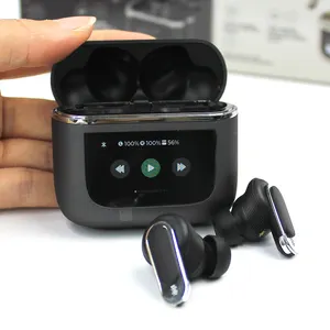 V8 Earphones 2024 Newest LCD Touch Screen Wireless Earphones With Noise Cancelling Sport MDY V8 Earbuds Display For Smart Device