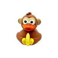 Jouets de bain flottants et couineurs en caoutchouc de sécurité, en forme de singe de 3 pouces, personnalisables, pour la promotion, avec logo sur mesure, en gros