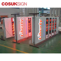 Panneau pylône LED autoportant en aluminium de haute qualité, étanche, avec 10 000 lumens, boîte lumineuse publicitaire premium pour station-service