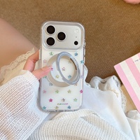 Casing Ponsel Magnetik Bintang Berkilau Metalik untuk Apple 17 Pro Max iPhone 16 Stand 15 Anti-jatuh 14 Tahan Banting