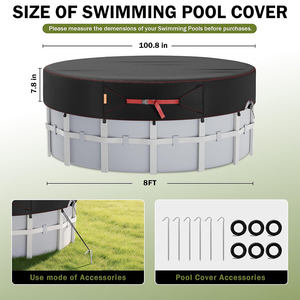 Couverture de piscine solaire ronde noire de 8 pieds OEM ODM avec système de serrage à <span class=keywords><strong>cliquet</strong></span> pour protection de réservoir et piscine - Product Image 2