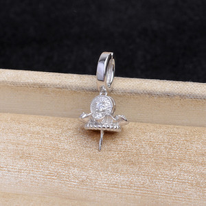 Colgante de Plata S925 con Forma de Flor Grande para Mujer, Hebilla Universal para DIY, Soporte Vacío para Colgante, Decoración con Cuerda, 5630, Accesorios de Joyería - Product Image 4