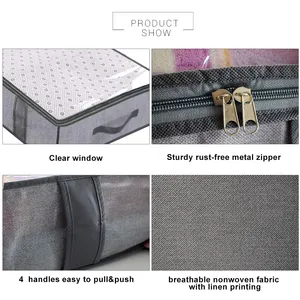 Hot Sell Stoff wieder verwendbare faltbare Stepp decke Unterbett Aufbewahrung tasche