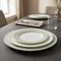 Vaisselle en porcelaine fine P&T Hospitality à motif floral, assiette à dîner pour hôtel 5 étoiles, restauration fine, vente en gros