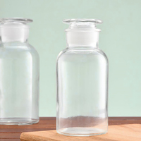 Bouteille en verre ambré transparent vide Oshow, hermétique, à large ouverture, avec bouchon en liège, sérigraphiée, pour pharmacien