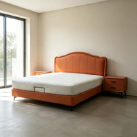 Lit de luxe en cuir souple réglable, taille King, avec cadre métallique en pin, durable et écologique, pour chambre moderne – Vente directe usine