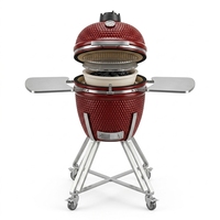 Barbecue au charbon de bois en céramique Kamado de 21 pouces, style œuf, pour la cuisson en extérieur