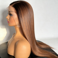 Chaofan Hair 100% Cheveux Humains Vierges Remy, Lace Wig Brun Clair, Couleur Blond Miel Personnalisée, Double Drawn 13*4, Vietnamien
