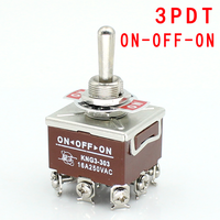 Interrupteur à Levier 3PST 3PDT 16A 250VAC 6 Broches 9 Broches On-off/on-on/on-off-on 3 Positions 9 Broches Interrupteur Momentané 3PDT Bakélite Instruments