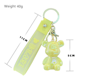 Porte-clés de voiture pendentif de couple ours coloré électrolytique mignon créatif porte-clés de poupée dessin animé exquis