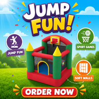 Château gonflable familial Hansenland Classic Jumping House avec écran de projection en tissu Oxford, capacité 3 personnes
